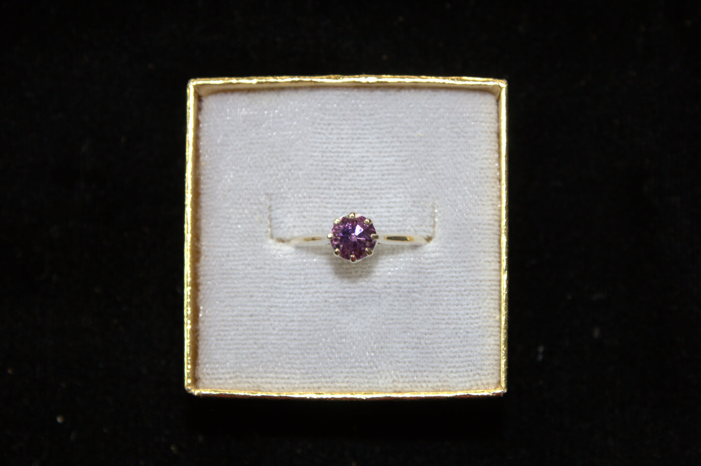 Sterling Silver Spiderweb Amethyst Solitaire Ring