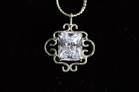 Sterling Silver Openwork Lace Pendant