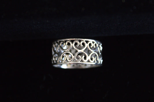 Sterling Silver Double Curlicue Lace Ring