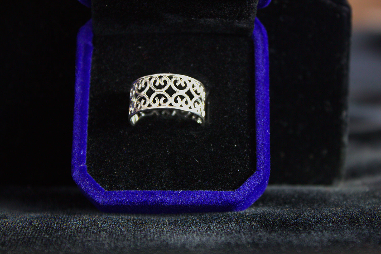 Sterling Silver Double Curlicue Lace Ring